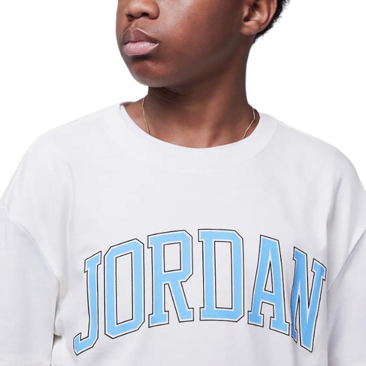 Jordan See Me Shine пуловер с круглым вырезом и надписью футболка с длинным рукавом детские топы парус HV1599-133