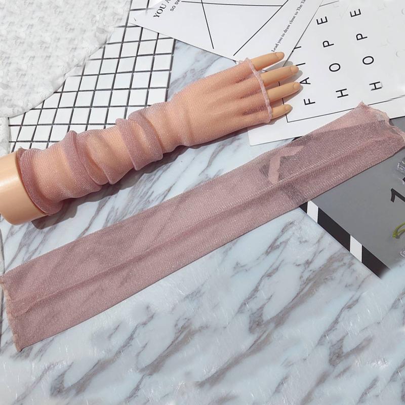 Summer Women Sexy Hollow Transparent Sun Protection Drive Breathable Cycling Fingerless Gloves Quick Dry Prom Cosplay Etiquette