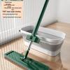 Легкая швабра без рук с ведром - Ленивая уборка пола, Складная плоская швабра, Очистка одним движением, Не требует мытья