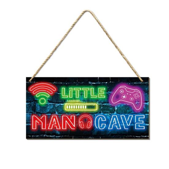 1/4 шт. Неоновый эффект Настенное украшение Деревянный Игровая тематика Настенное искусство Знак Домашняя Спальня Игровая комната Киберпанк Подвесное украшение