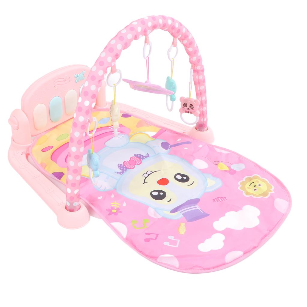 Baby Gym Play Mat Baby Activity Gym Mat with Music Tummy Time Padded Toy Baby Play Mat Gift Pink