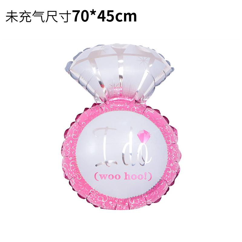 Wedding Marriage Proposal Decoration Diamond Ring Shape Aluminum Film Balloon Confession Party Decoration Arrangement Balloon Ring