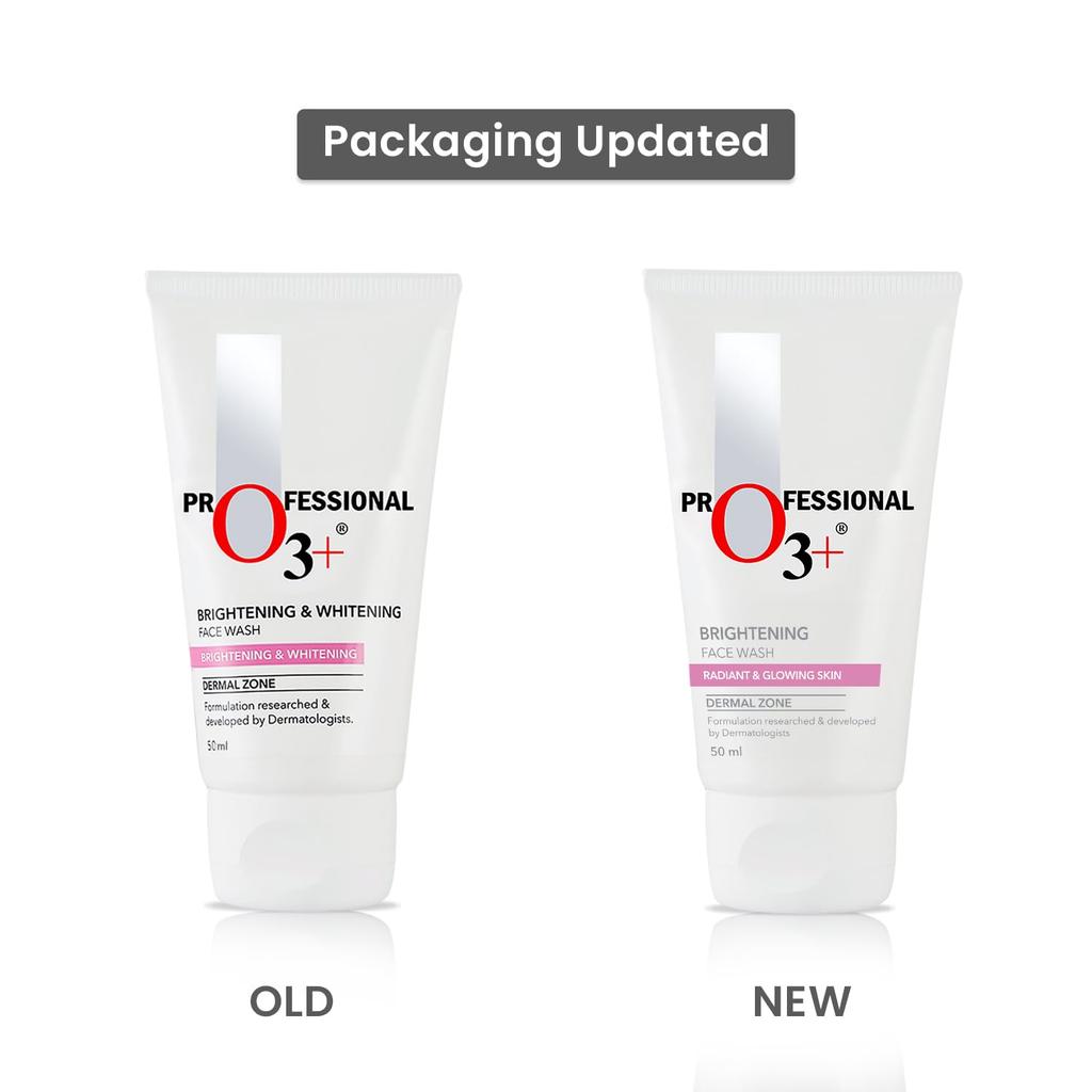 O3+ Brightening & Whitening Face Wash 50ml Pack Of 1 For Radiant And Clear Skin Daily Use