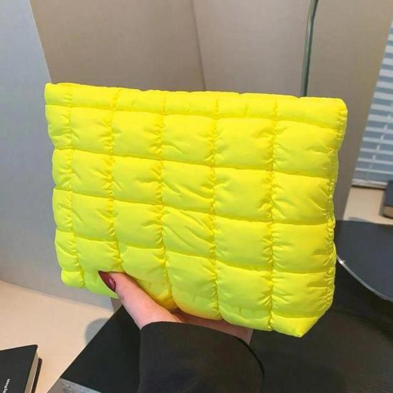 Косметичка Компактный Размер Стеганая Сумка для Макияжа с Застежкой-молнией Сверху Просторный Внутренний Карман Легко Чистить Дорожный Органайзер для Косметики