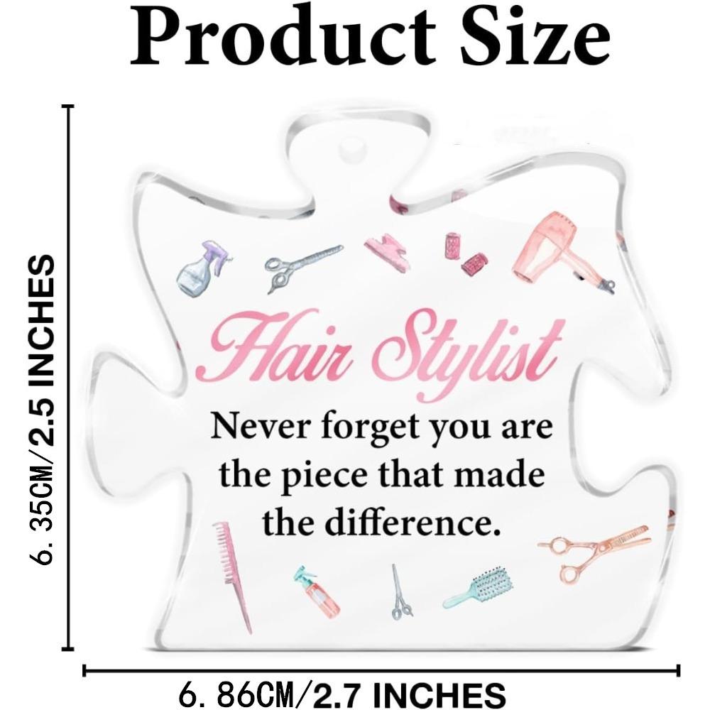 Acrylic Puzzle Block Gift for Hairdressers, Perfect for Salon Christmas Decor and Thank-you Presents.