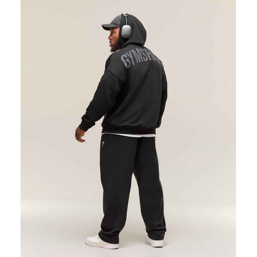 Gymshark Толстовка с капюшоном Power Zip Up, черная A2c9j Bb2j