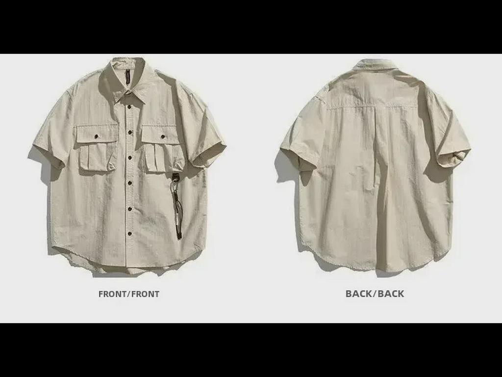 Мужская летняя модная куртка-рубашка в японском стиле с короткими рукавами в стиле ретро для активного отдыха 2024 года