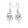 New Arrival Zircon Heart Earrings for Women Jewelry Fashion 925 Sterling Silver Earring Female Drop Ear Piercing Accessories
