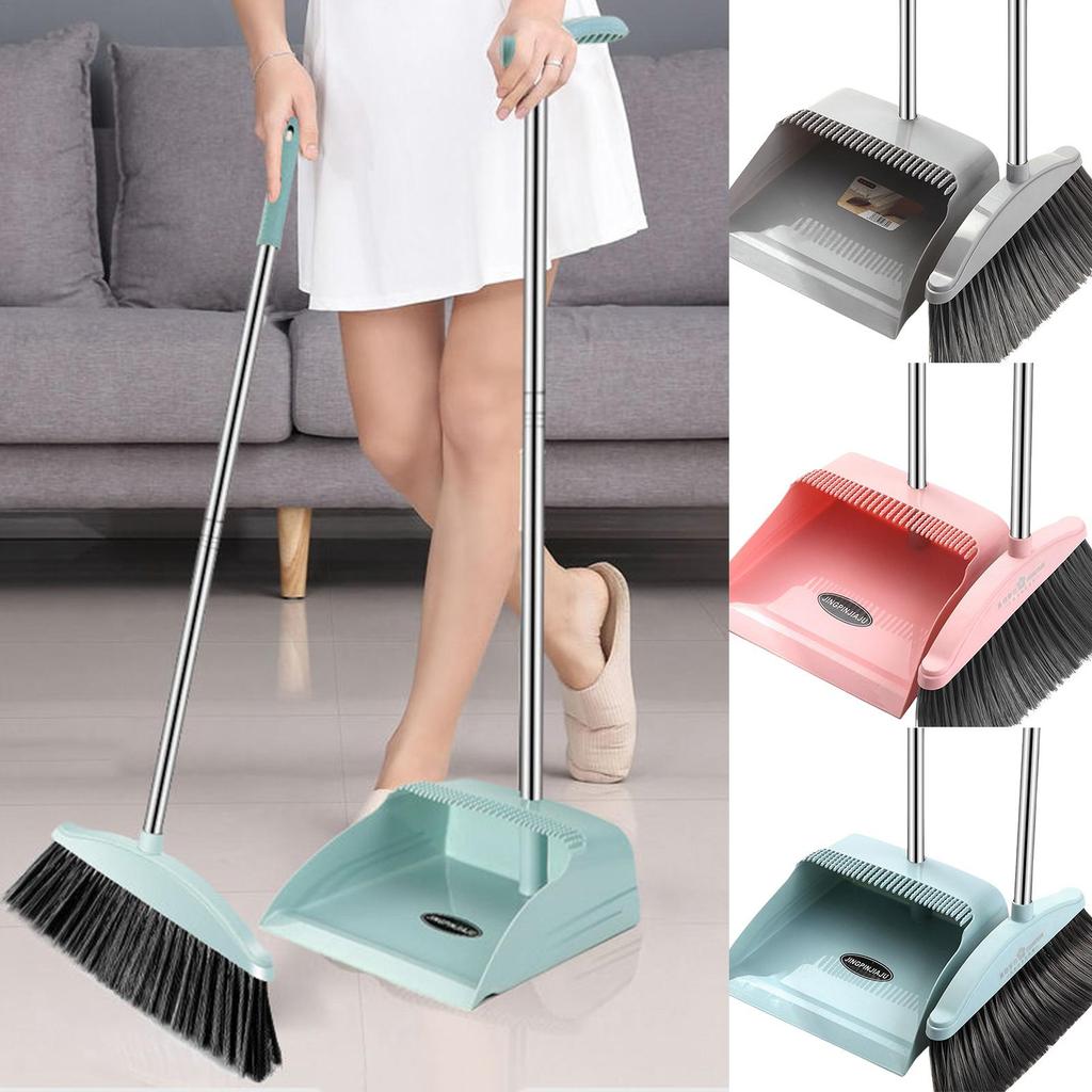 Broom and Dustpan Set for Home - Dust Pans with Long Handle | Outdoor Indoor for Home Kitchen Room Office | Must Haves for Home