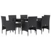 VidaXL Garden Dining Set with Cushions 7 Pcs Black, Outdoor Dining Set, Table and Chair of 3156617