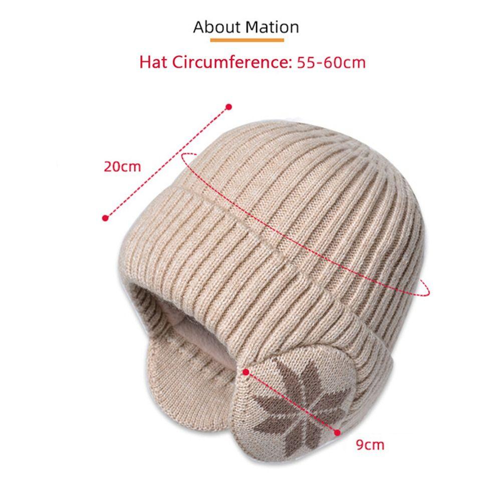 Soft Plush Knitted Hat Thickened Ski Beanie Hat Fashion Plain Hats  Sports