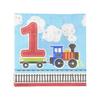 Одноразовые салфетки All Aboard Train на первый день рождения (Упаковка из 16 шт.)
