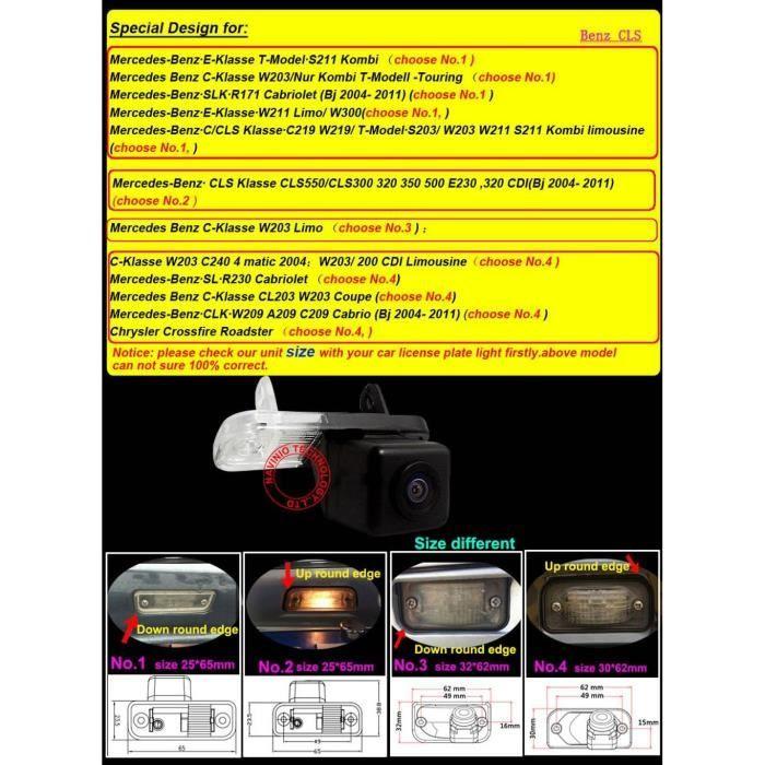 Caméra de Recul Imperméable IP67 pour Mercedes CECLSCLKSLKSL Class
