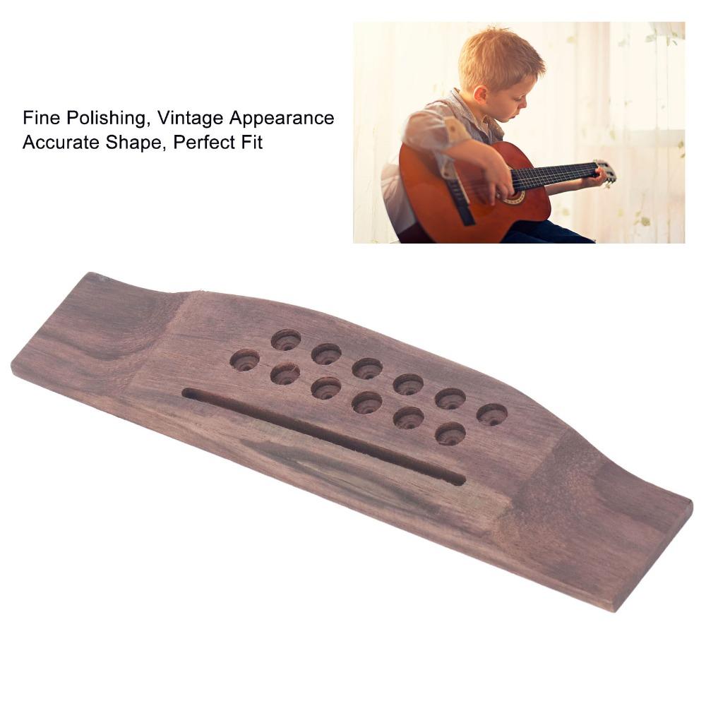 Wood Color Guitar Bridge Replacement Slotted Rosewood Saddle Bridge 12 String Acoustic Guitars