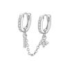 JOLCHIF Double Earrings Chain Compatible with Metal Allergies Cartilage Piercing Hanging Ring Earrings Small and Elaborate Double Chain Earrings for