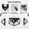 100 LED Solar Wall Lamp 4 Sides Luminous Motion Sensor Human Induction Outdoor Garden Courtyard Street Waterproof Wall Light