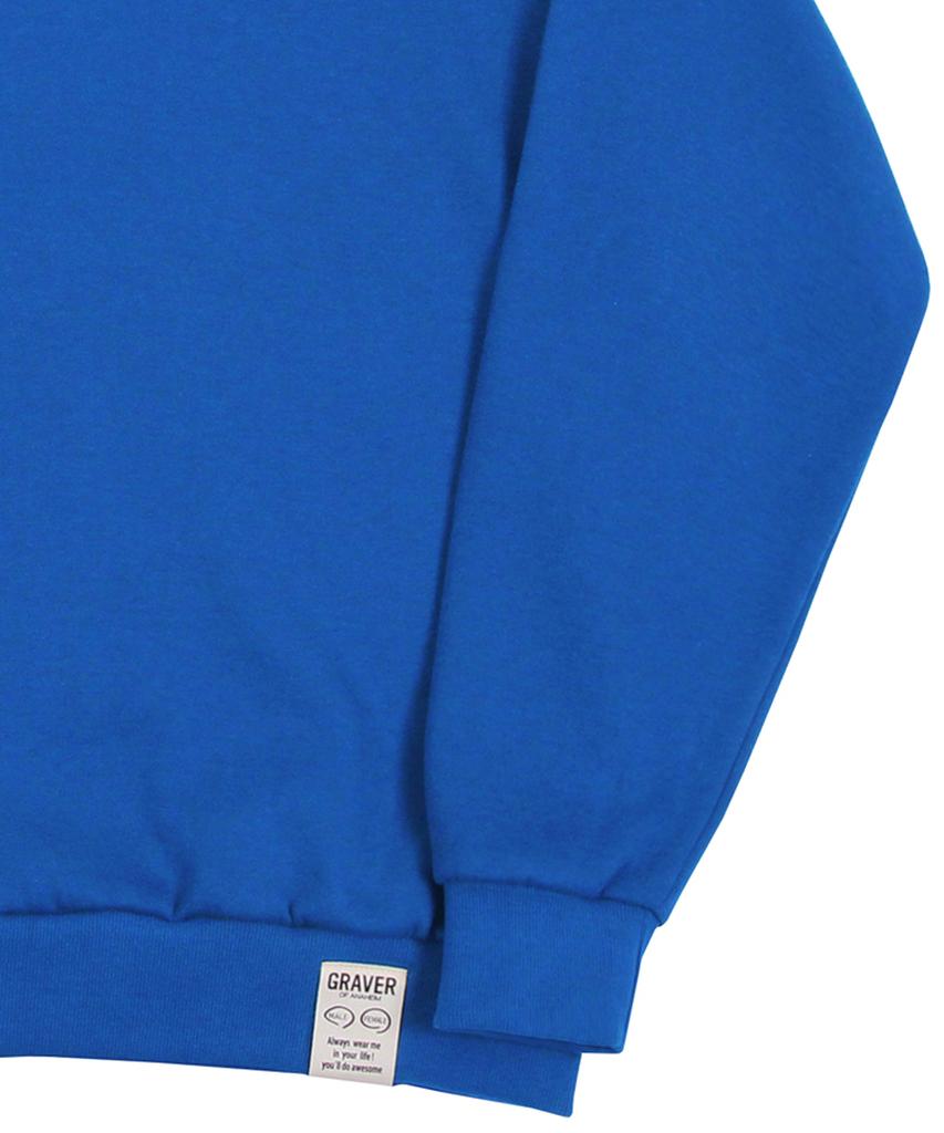GRAVER [Unisex] Double Smile Embroidered Logo Sweatshirt_Cobalt Blue