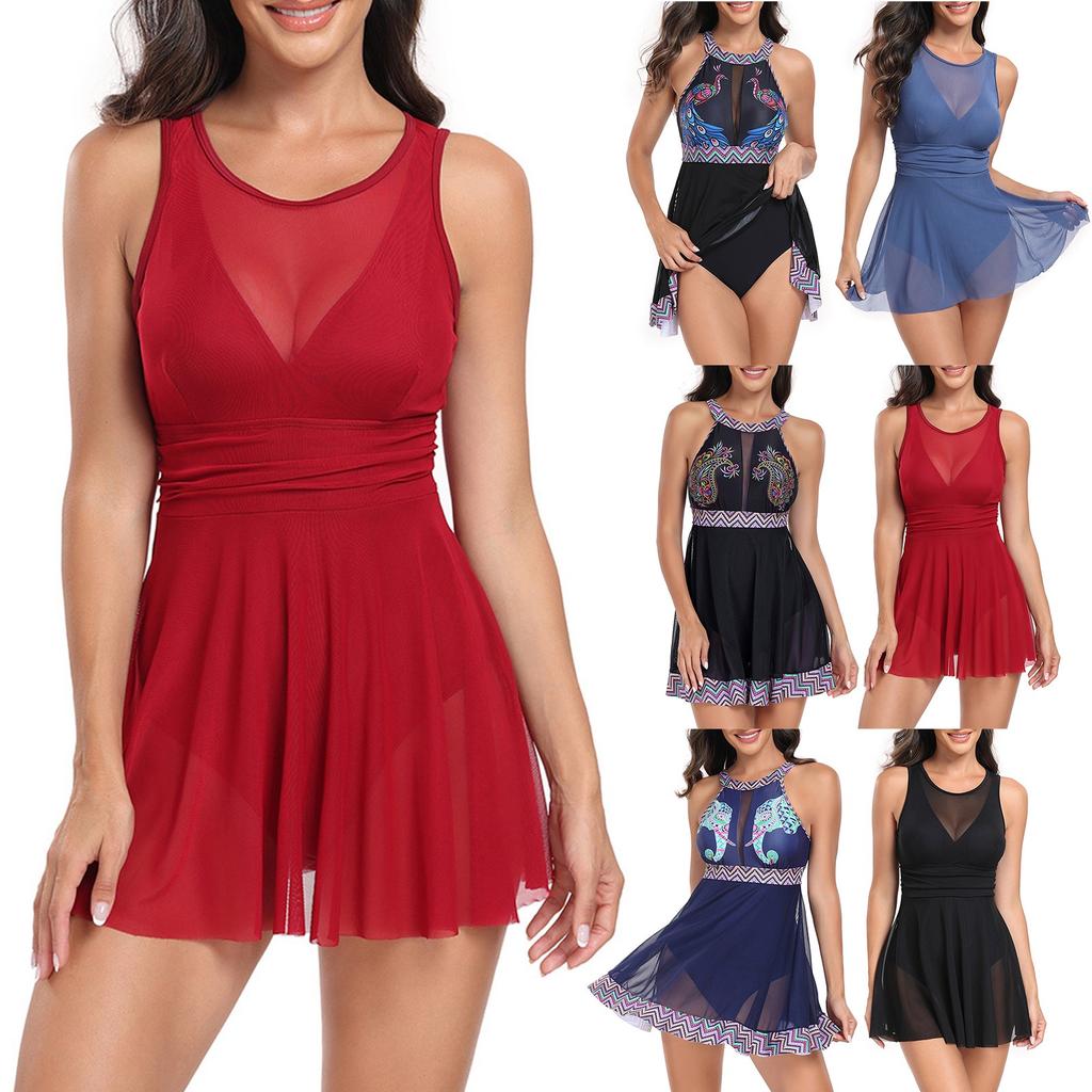 Женская мода, спортивная быстросохнущая сетчатая юбка больших размеров, бикини с принтом, купальники