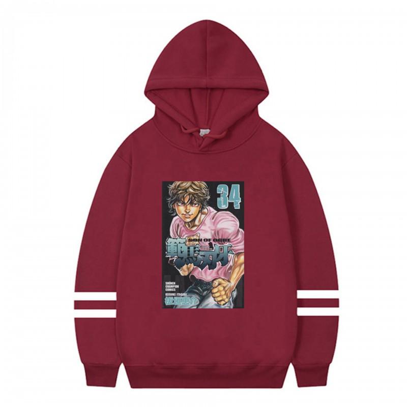 Baki Hanma Anime Hoodie Unisex Oversized Long Sleeve Pullover Sweatshirt Gym Workout Fall