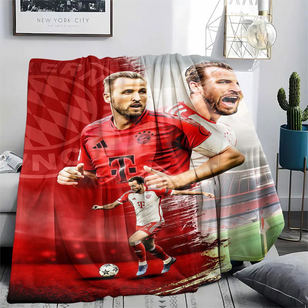 Kane Printed Flannel Blanket, soft throw for bedroom sofa, washable,soccer fan merchandise, great gift.