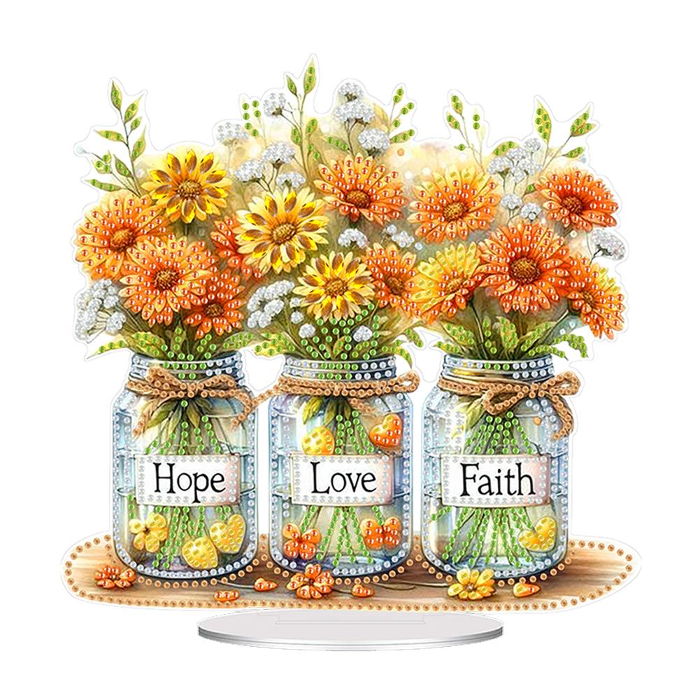 Acrylic Special Shape Piano Rabbit Table Top Diamond Painting Ornament Kits Rhinestones Desktop Ornaments for Home Office Decor