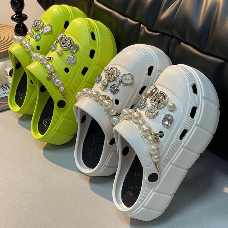 Thick Women Pearl Sole Sandal Breathable Fashion Shoes Eva Accessories Diy