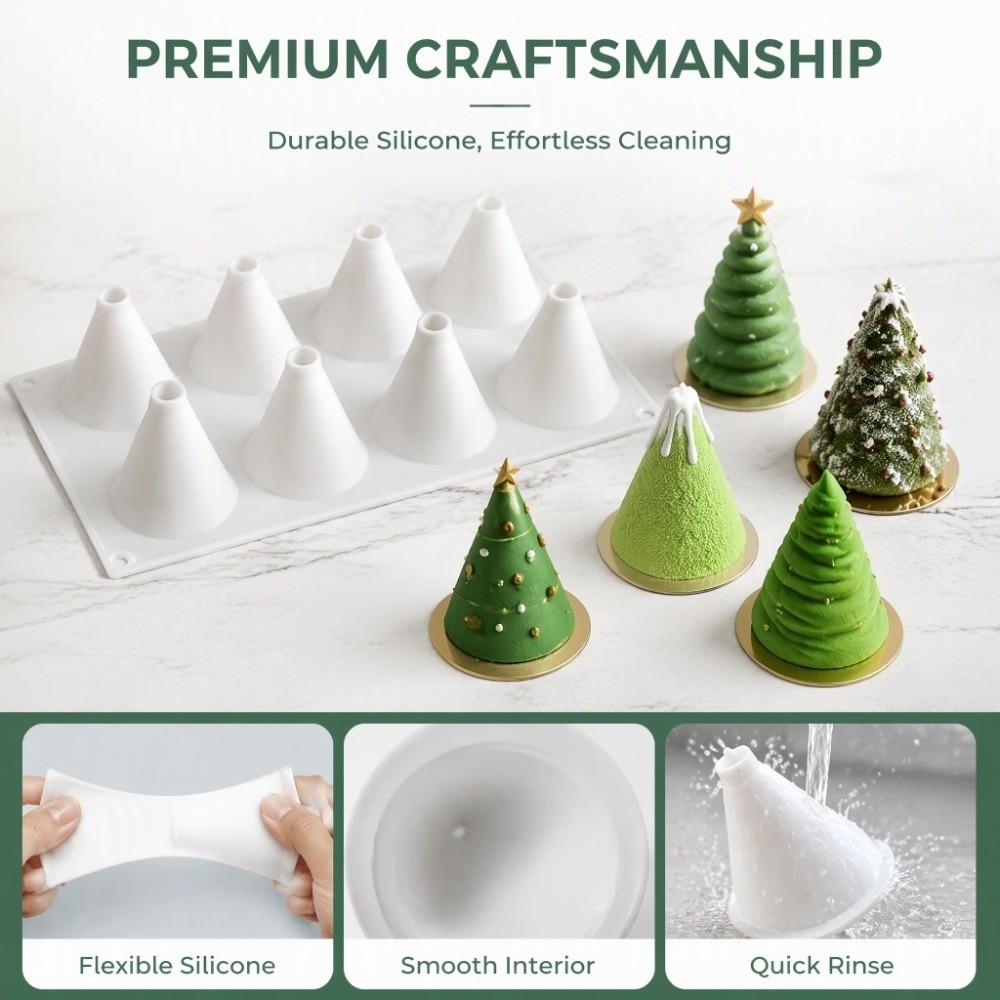 Easy Release Christmas Tree Mold Heat Resistant Chocolate Mold Silicone Baking Mold Home Baking