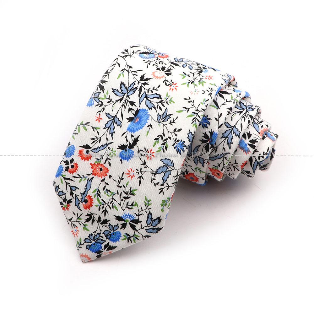 Новый шик, галстук с цветочным принтом, галстук из 100% хлопка, для мужчин, светлый цвет, повседневный узкий галстук, свадебная вечеринка