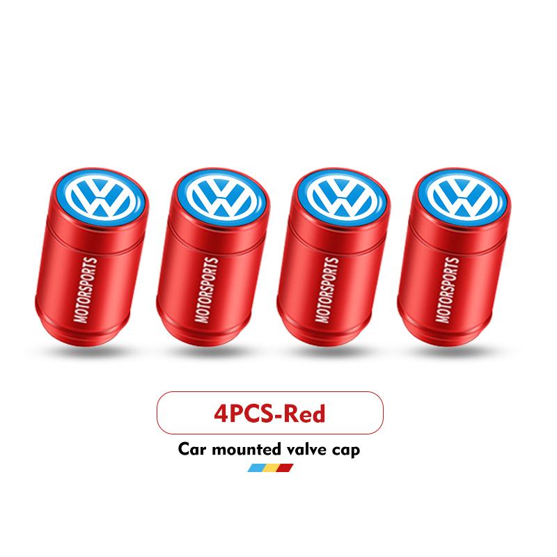 2026 Hot Valve Stems Caps 4pcs Car Wheel Tire Valve Caps Air Stem Covers Auto Parts For Volkswagen VW Scirocco Passat Polo B5 B6 B7 CC Ti