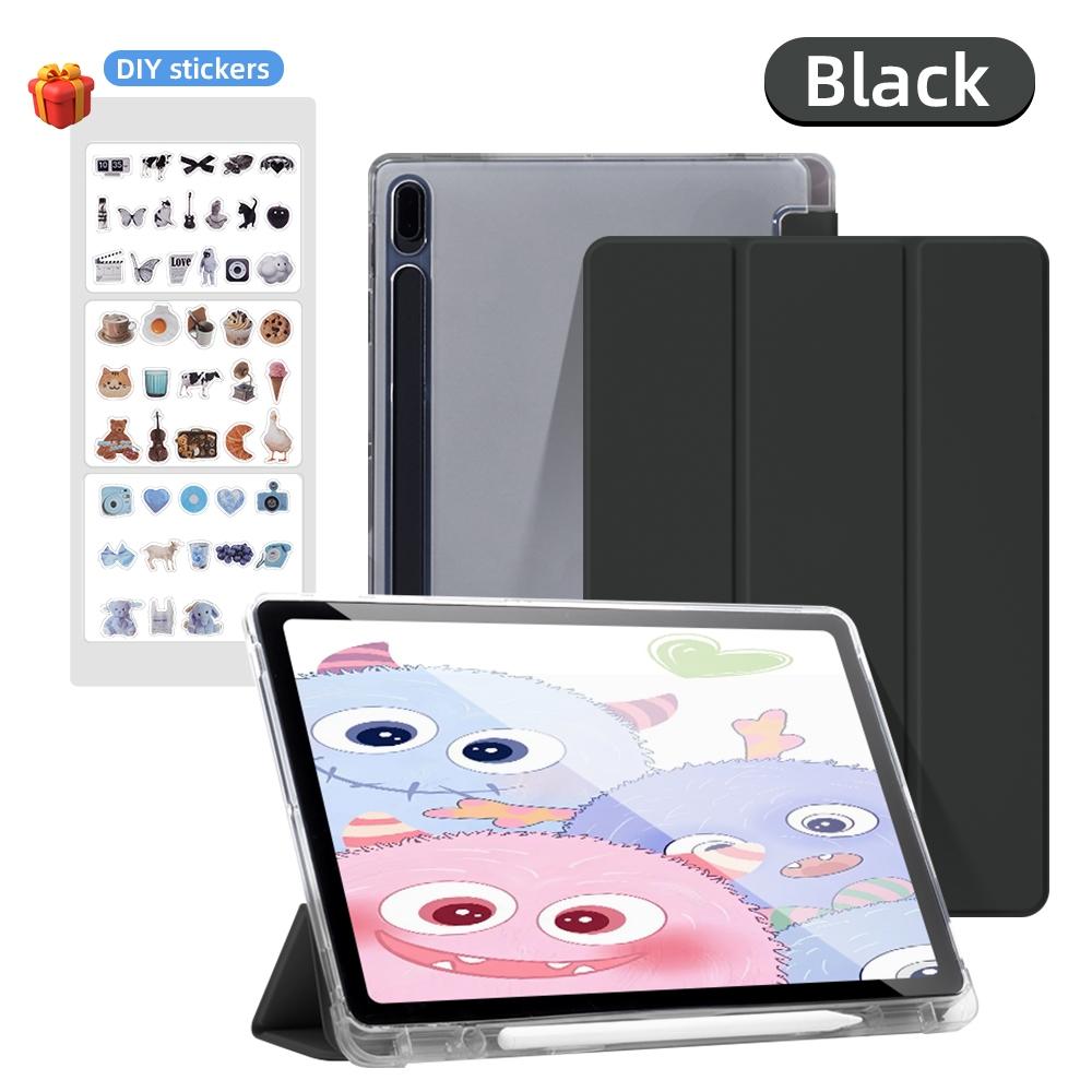 Чехол для Samsung Galaxy Tab A8 10.5 A9 Plus S9 FE Plus S8 Plus S7FE Plus S6 Lite Прозрачный чехол с держателем для карандаша