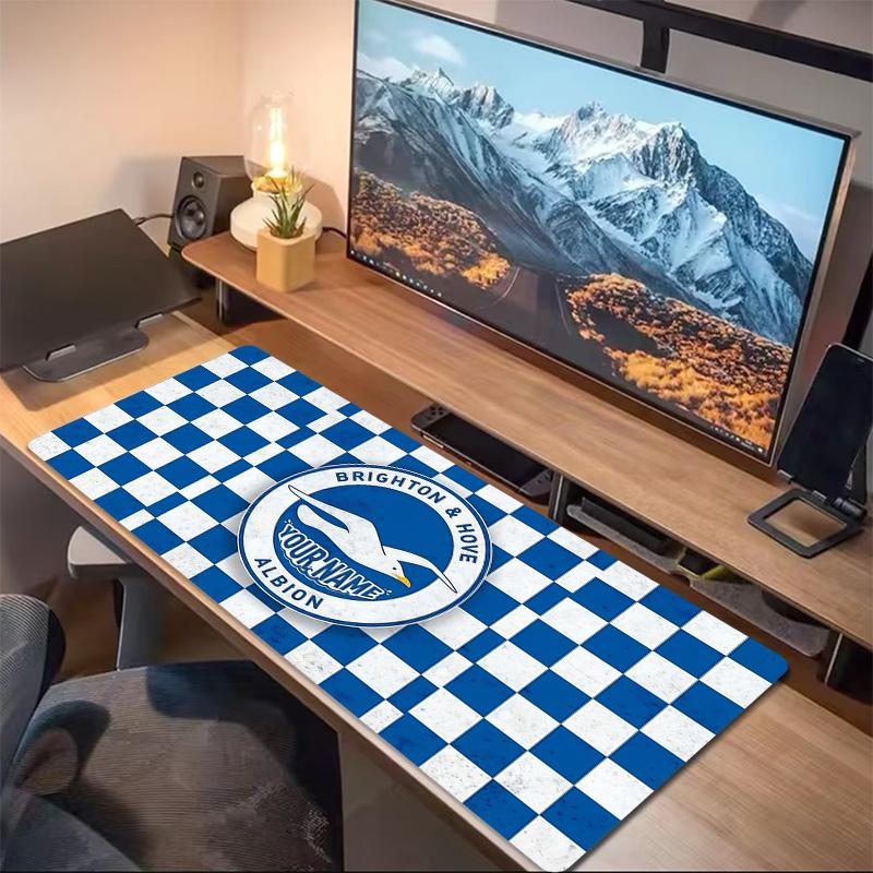 Brighton Hove Albion Custom Name Large Size Mouse Pad Large Gaming Table Cushion Non-slip Laptop Tablet Big Mousepad XXL Mat Mini PC Playmat With Lock