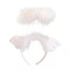 Angel Halo Glow Headband with Fairy Wings - Feather & Silk Christmas Hair Accessory