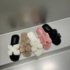 Thick-soled Fluffy Slippers Women's Wear 2025 New Autumn and Winter Internet Celebrity Rabbit Fluffy Fluffy Shoes One-word Cotton Slippers