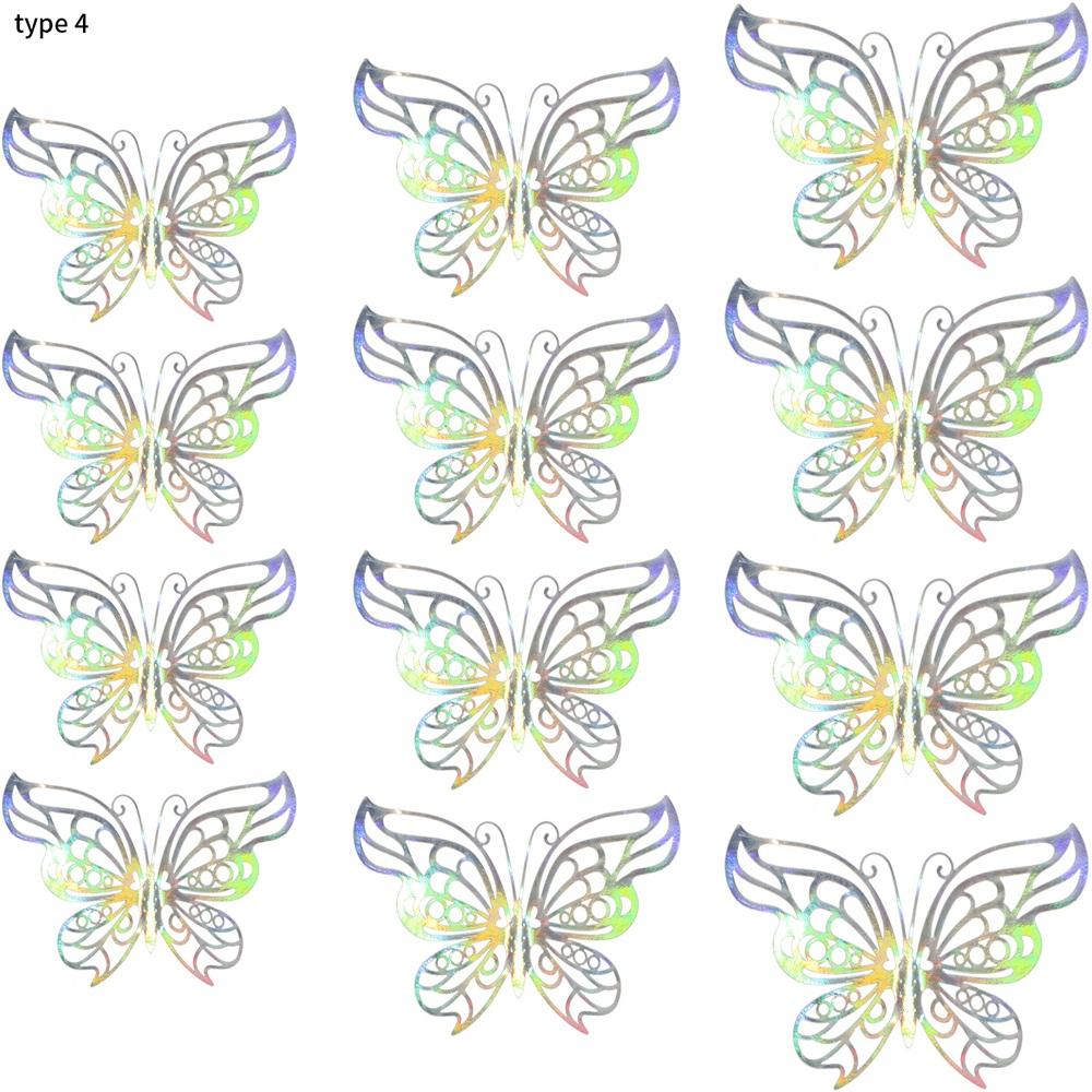 Фавор Металлическая Текстура Полые Бабочки Наклейки На Стену Искусство Мираж Цвет 3D Фантастические Бабочки Наклейки