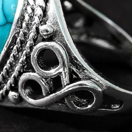 Женское кольцо изысканное искусственное бирюзовое цветное винтажное женское кольцо в винтажном стиле украшение на палец