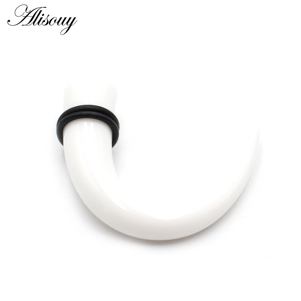 Alisouy 2 шт. 1,6 мм-11 мм акрил C Sahpe Buffalo Horn ушные манометры ушные конусы растягивающиеся заглушки туннельный расширитель ювелирные изделия для пирсинга