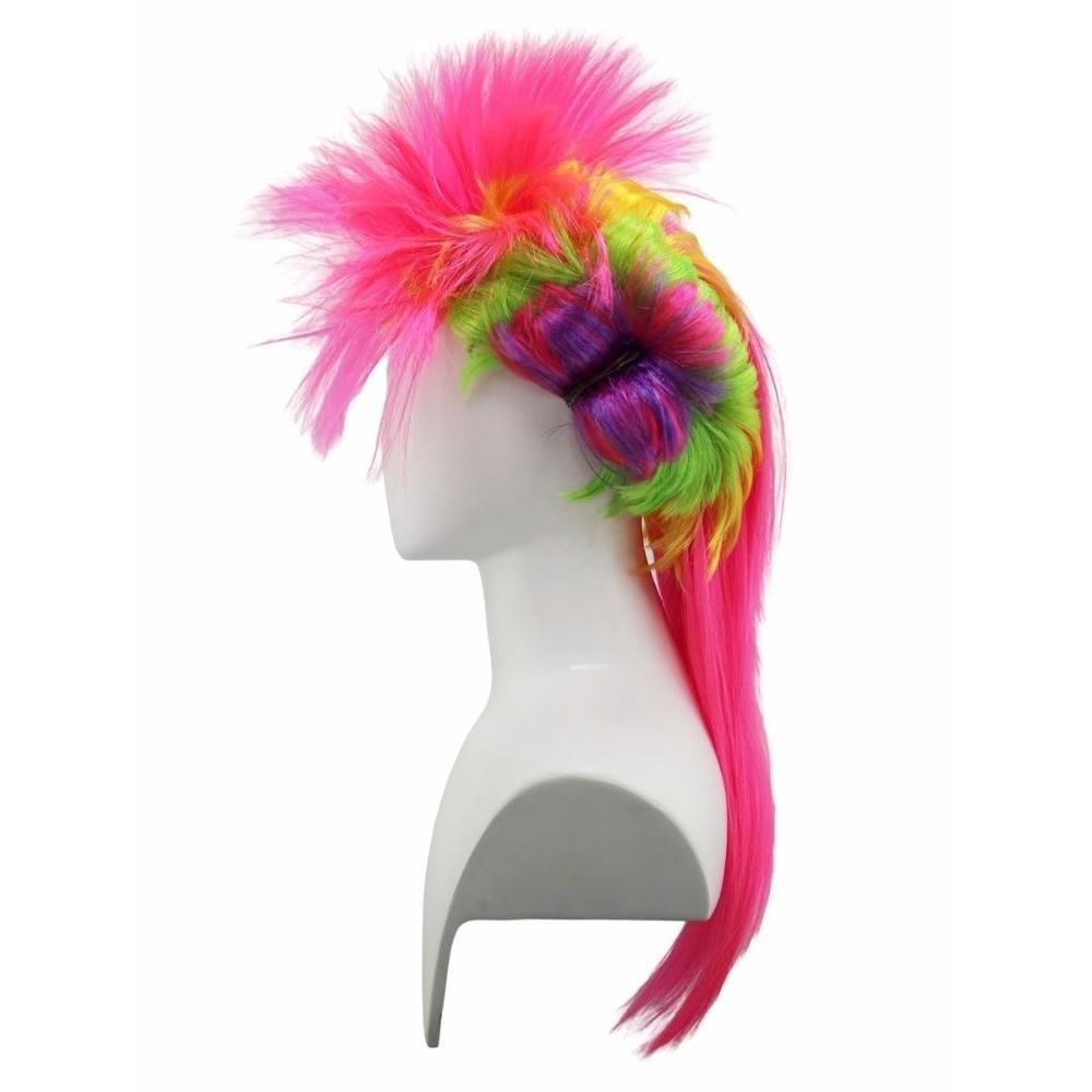 Synthetic Colorful Punk Style Hair Edgy Style Performance Props Vibrant Mohawk Long Wig  Photos