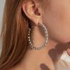 Stylish Rhinestone Hoop Earrings: Large Geometric Design for Women