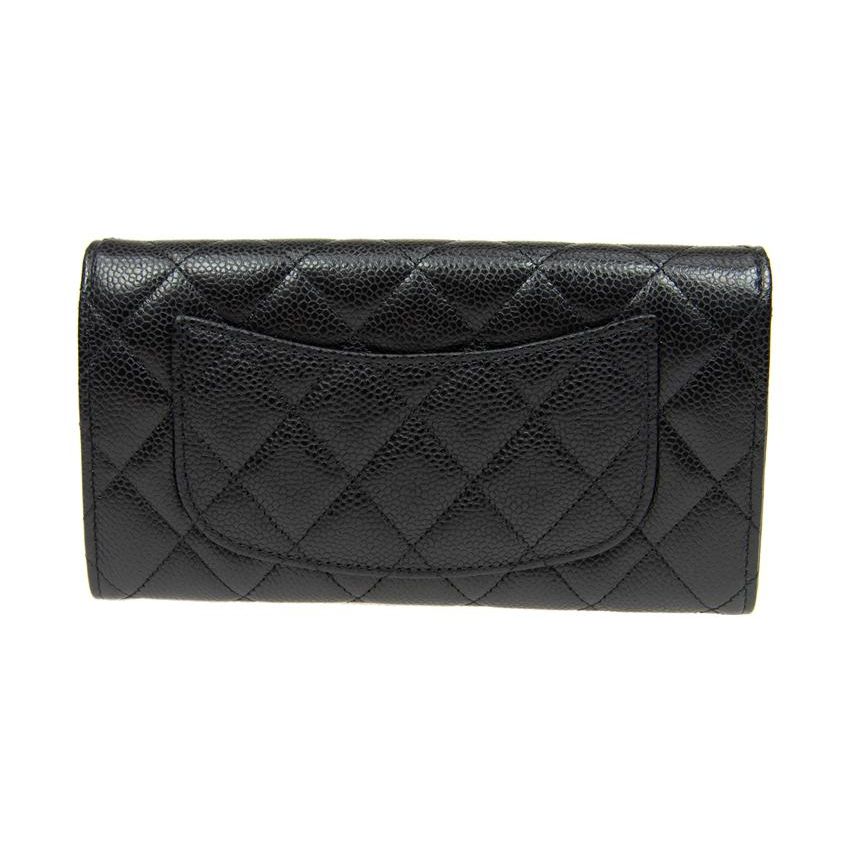 Chanel 23P Классический стеганый длинный кошелек-портмоне Женский кошелек Черный AP0241-Y01864-C3906