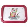 [N7946] - Multicolored Red 'Allen Designs' Metal Tray (cat) - 35. 5x24. 5x1. 5cm