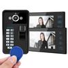 7in Fingerprint RFID Password Video Intercom 2 Monitor Wired Doorbell Access System100-