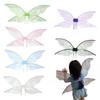 Крылья феи, реквизит для косплея, костюм принцессы, крылья бабочки, сверкающие прозрачные крылья феи, красочные крылья для девочек, детей, день рождения