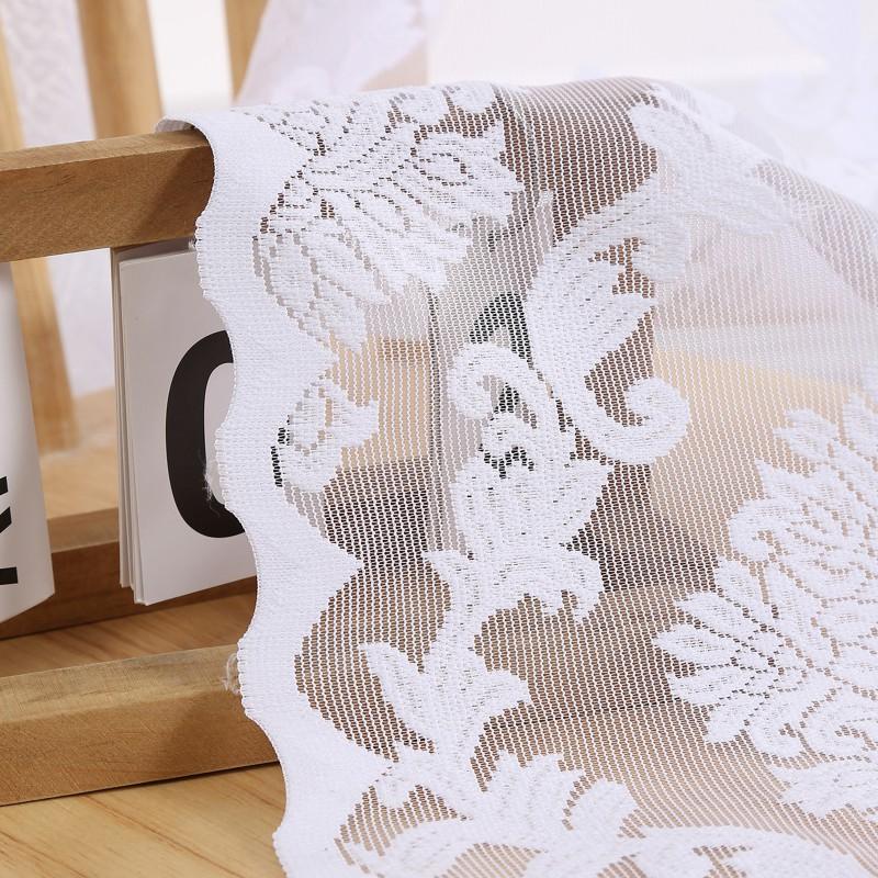 French Vintage Beige Floral Sheer Curtain Light Luxury Lace Home Living Room Balcony Partition Window