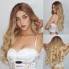 Synthetic Hairline Lace Wigs Blonde Long Body Wavy Cosplay Wig Middle Part Natural Wave Party Lolita Lace Frontal Wigs for Women