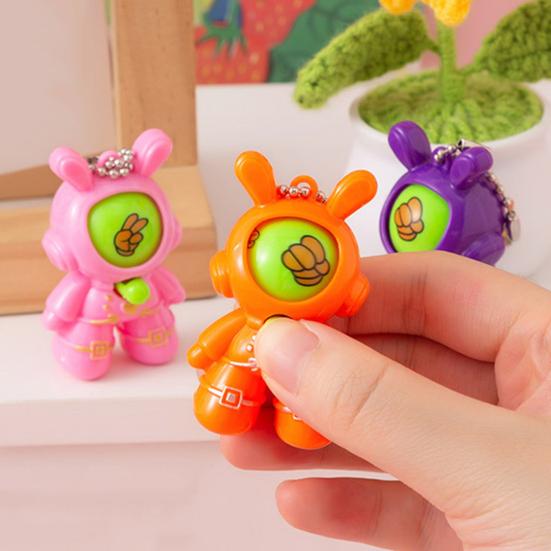 6/30 шт. Кролик-астронавт, игрушка для угадывания пальцем, пресс-игра «Камень, ножницы, бумага», мультяшный брелок с цепочкой из бусин, подарок на вечеринку