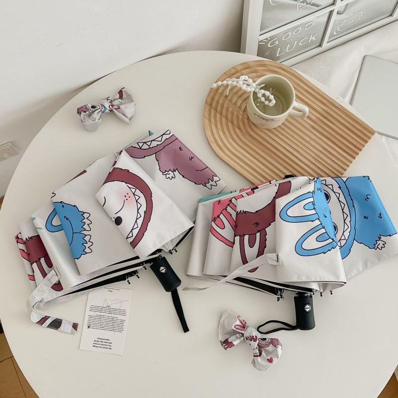 Bubble Mate labubu виниловый солнцезащитный козырек солнцезащитный крем от дождя и солнца двойного назначения складной бытовой зонт