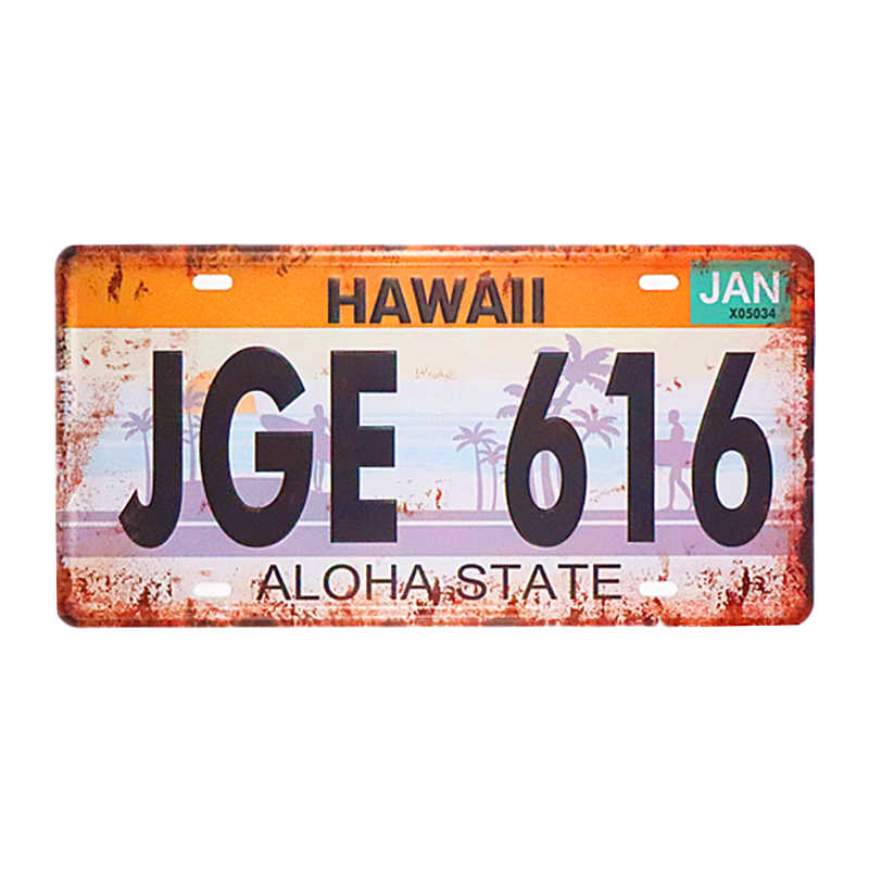 Car License Plate Shabby Chic Tin Sign Free Wifi Warnning Poster Beer Ads Plaques Restaurant Cafe Bar Pub Wall Stickers Decor