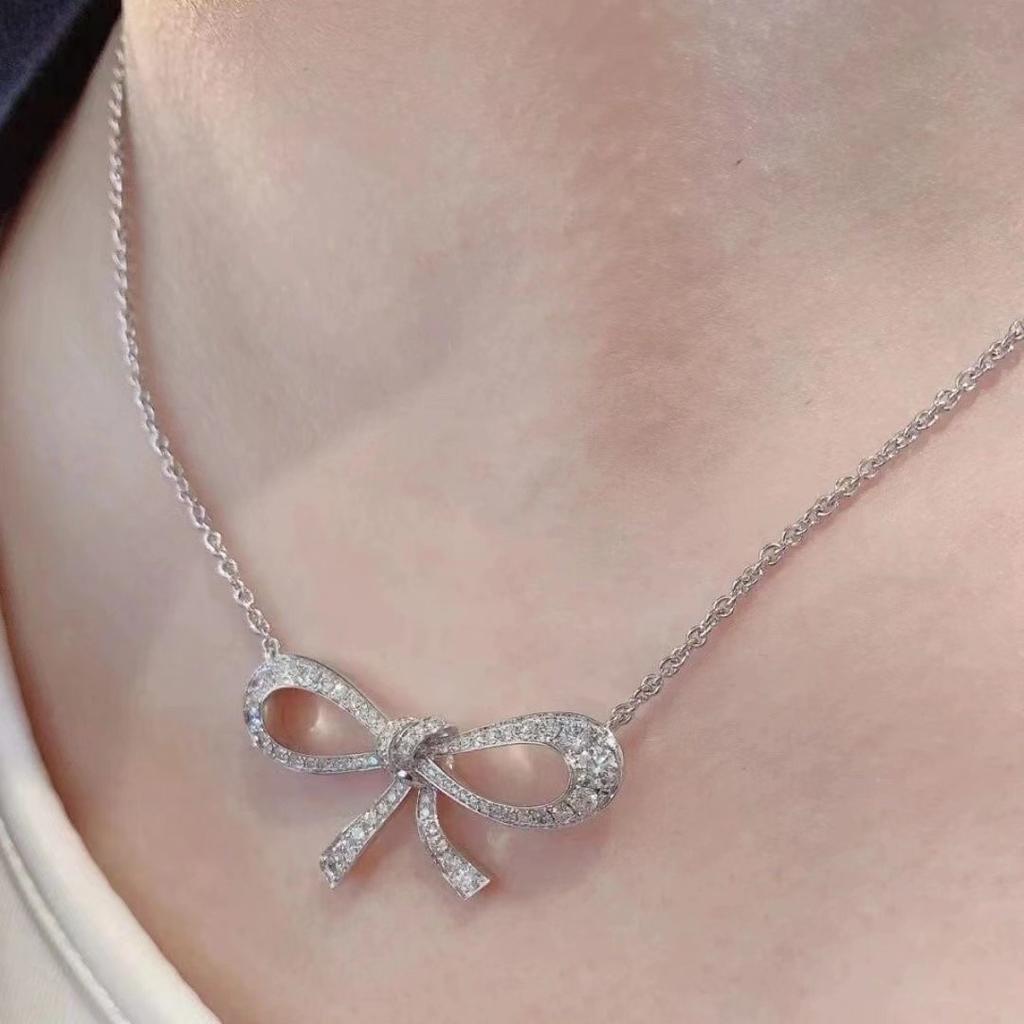 New 20234 High Quality Fashionable Famous Brand Anniversary Gift Jewelry Necklaces For Women Bowknot Europe Luxury Sweet Romance