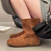 Versatile Boots Spring and Summer New Hollow Breathable Design Sense Flat Bottom Hole Cool Boots Short Boots Tide