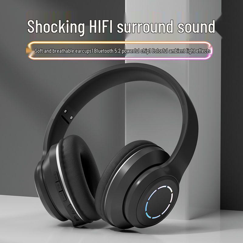 Беспроводная игровая гарнитура с шумоподавлением Bluetooth, полноразмерная, с мощным басом, совместима с телефонами Apple и Huawei
